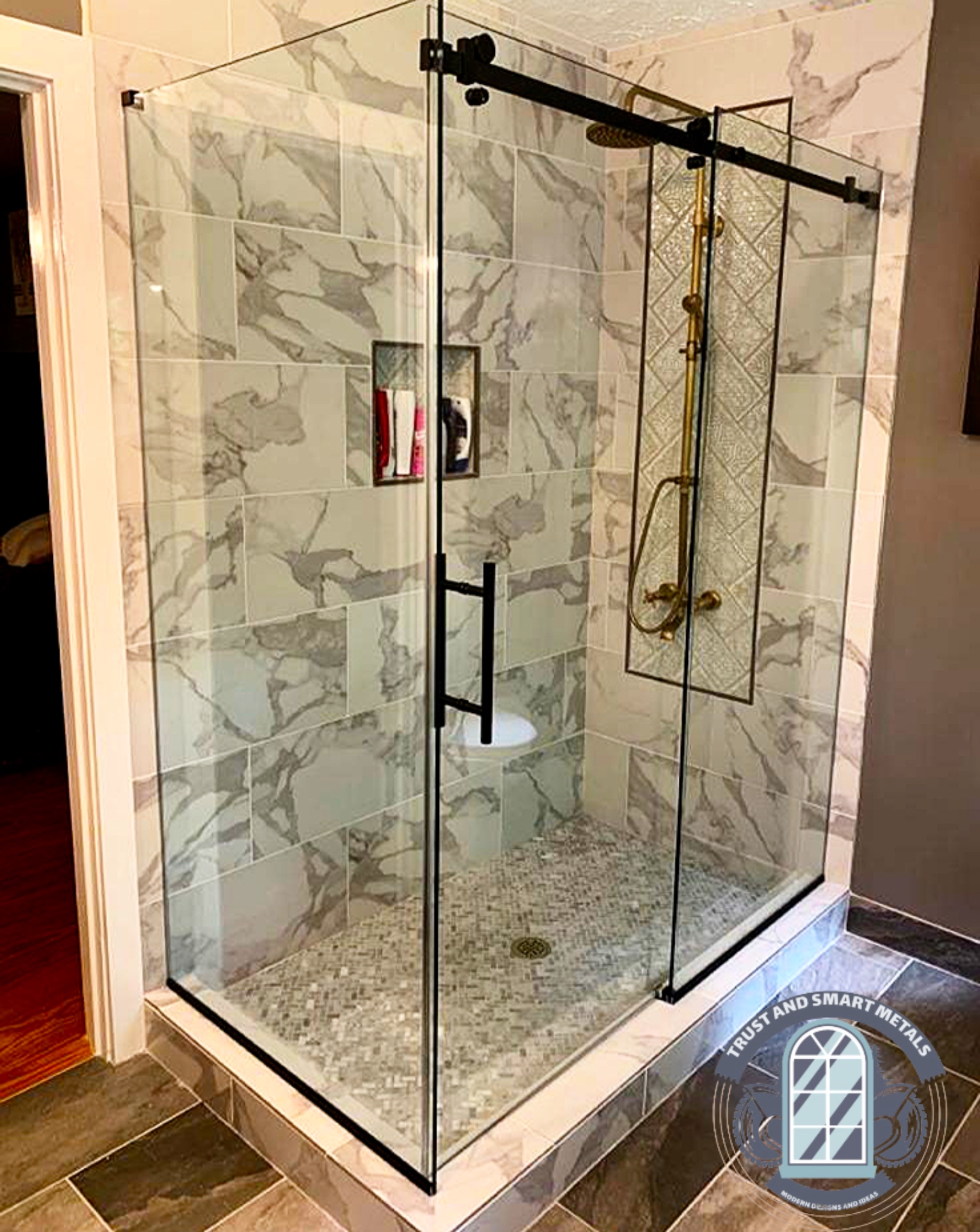 Flameless Corner Glass Shower